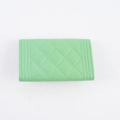 Chanel Boy Lambskin Green Wallet