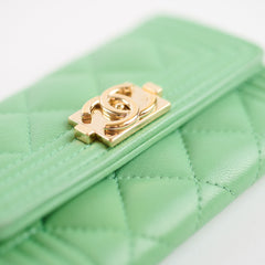 Chanel Boy Lambskin Green Wallet
