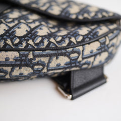 Christian Dior Men's Saddle Oblique Navy