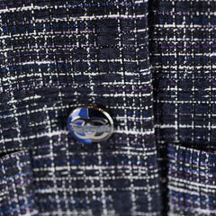 Chanel Fantasy Tweed Jacket Black/Navy/White Size 36