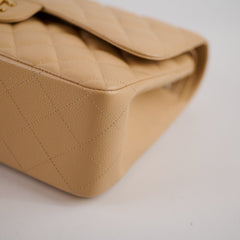 Chanel Double Flap Jumbo Beige Caviar GHW (2012)
