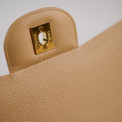 Chanel Double Flap Jumbo Beige Caviar GHW (2012)