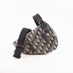 Christian Dior Men's Oblique Saddle Bag Navy