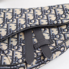 Christian Dior Men's Oblique Saddle Bag Navy