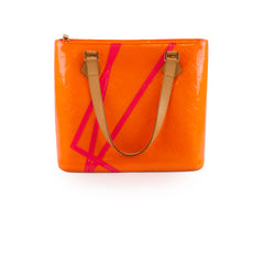 Louis Vuitton Robert Wilson Monogram Vernis Fluo Houston Tote in Fluorescent Orange