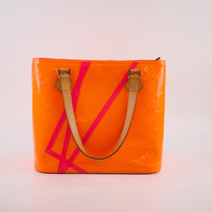 Louis Vuitton Robert Wilson Monogram Vernis Fluo Houston Tote in Fluorescent Orange