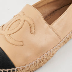 Chanel Espadrilles Shoes Beige Size 37