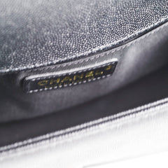 Chanel Old Medium Boy Caviar Chevron Black