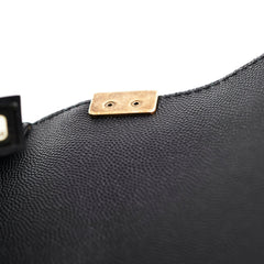 Chanel Old Medium Boy Caviar Chevron Black