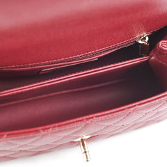 Chanel Small Coco Handle Caviar Burgundy Lizard Embossed