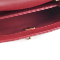 Chanel Small Coco Handle Caviar Burgundy Lizard Embossed