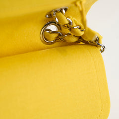 Chanel Medium/Large Double Classic Flap Yellow Jersey