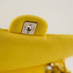Chanel Medium/Large Double Classic Flap Yellow Jersey