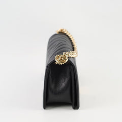 Chanel Old Medium Boy Chevron Caviar Black
