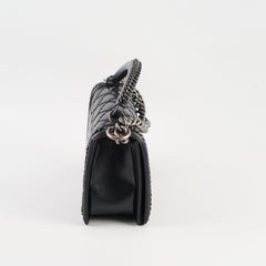 Chanel Old Medium Leboy Top Handle Shiny Calfskin Black