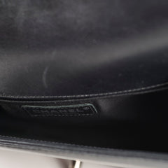 Chanel Old Medium Leboy Top Handle Shiny Calfskin Black