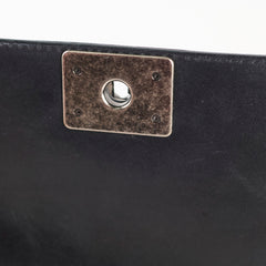 Chanel Old Medium Leboy Top Handle Shiny Calfskin Black