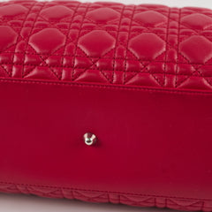 Dior Cannage Soft Leather Tote Ruby Red