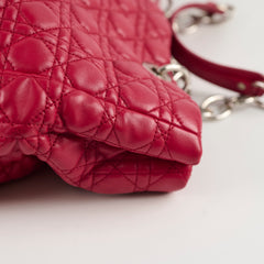 Dior Cannage Soft Leather Tote Ruby Red