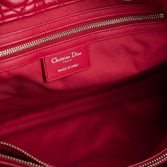 Dior Cannage Soft Leather Tote Ruby Red