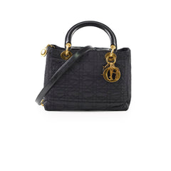 Christian Dior Vintage Lady Dior Small Black Nylon