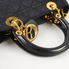 Christian Dior Vintage Lady Dior Small Black Nylon