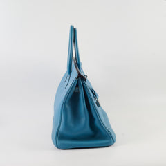 Hermes Birkin 35 Bleu Jeans Clemence - J Square Stamp