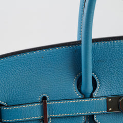 Hermes Birkin 35 Bleu Jeans Clemence - J Square Stamp