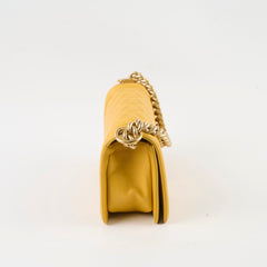 Chanel Boy Small Lambskin Yellow (21 Series)