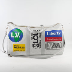 Louis Vuitton Keepall Bandouliere 50 Antarcita Logo Story