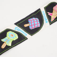 Hermes Funny Icecream Twilly Black Silk