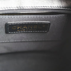 Chanel Chevron Quilted Top Handle Bucket Bag Black