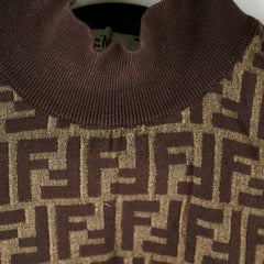 Fendi Zucca Knit Turtleneck Size 38