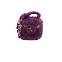 Chanel Purple Shearling Tophandle Bag