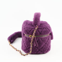 Chanel Purple Shearling Tophandle Bag