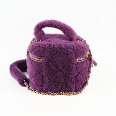 Chanel Purple Shearling Tophandle Bag
