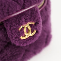 Chanel Purple Shearling Tophandle Bag