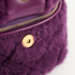 Chanel Purple Shearling Tophandle Bag