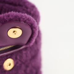 Chanel Purple Shearling Tophandle Bag