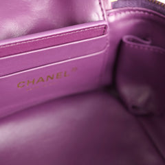 Chanel Purple Shearling Tophandle Bag