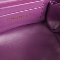 Chanel Purple Shearling Tophandle Bag