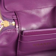 Chanel Purple Shearling Tophandle Bag