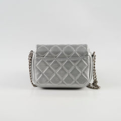 Chanel Silver Giant CC Mini Flap (microchip)