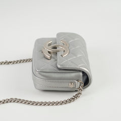 Chanel Silver Giant CC Mini Flap (microchip)
