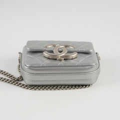 Chanel Silver Giant CC Mini Flap (microchip)