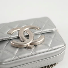 Chanel Silver Giant CC Mini Flap (microchip)