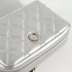 Chanel Silver Giant CC Mini Flap (microchip)