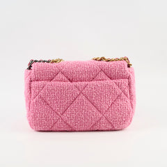 Chanel 19 Pink Tweed Small - Microchipped