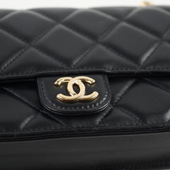 Chanel Wallet On Chain Top Handle Lambskin Black (microchip)