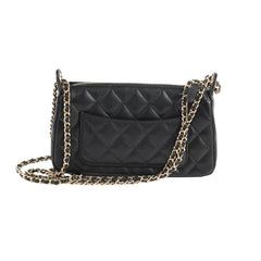 Chanel 25A Zip Clutch with Chain Caviar Black